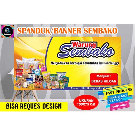 Jual Spanduk Banner Warung Sembako Indonesia Shopee Indonesia