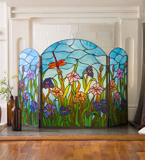 Antique Stained Glass Fireplace Screen I Am Chris