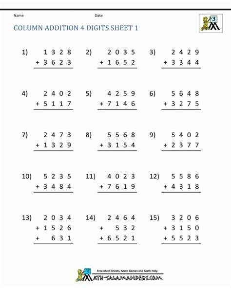 Grade 4 Addition Worksheets Math Worksheets Printable Hot Sex Picture