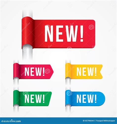 New Tagnew Sign New Label Stock Vector Image 65796644