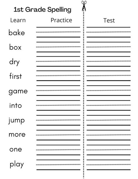 8 Printable First Grade Spelling Writing Worksheets Etsy