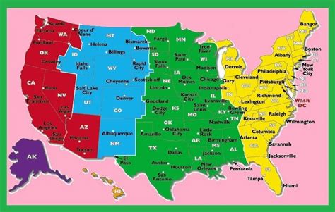 Free Printable Us Time Zone Map With State Names Printable Templates