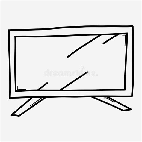 Monitor Doodle Vector Icon Drawing Sketch Illustration Hand Drawn Line