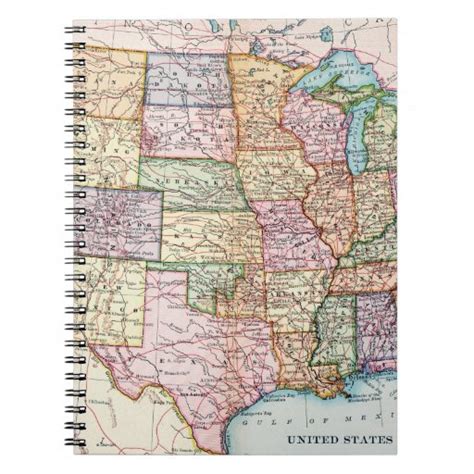 Map United States 1905 Spiral Notebook Zazzle