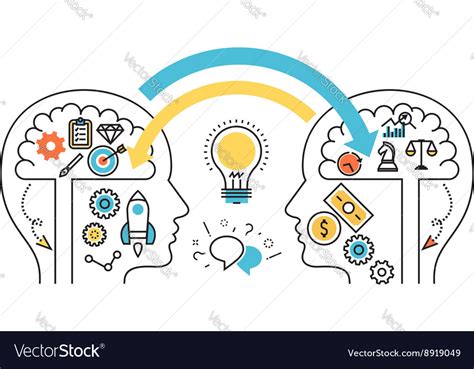 Human Teamwork Exchanging Ideas Dialog And Vector Image