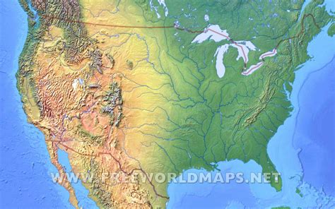 United States Physical Map Maplewebandpc Within Physical Map Of The