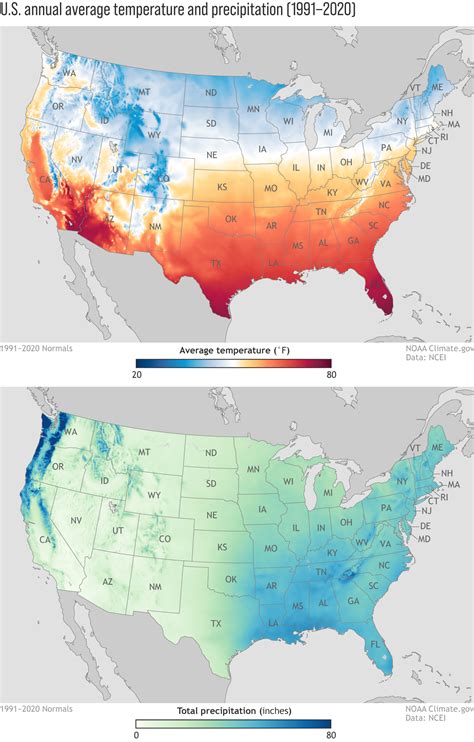 New Maps Released Of Annual Average Temperature And Precipitation From The U S Climate Normals