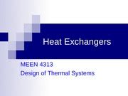 Heat Exchanger Lecture Updated Sept Heat Exchangers MEEN