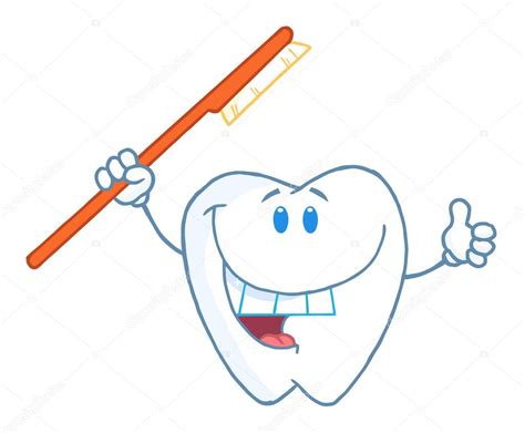 Smiling Tooth With Toothbrush — Stock Photo © Hittoon 4726008