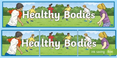 Healthy Bodies Display Banner Teacher Made