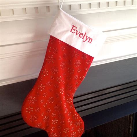 Items Similar To Christmas Stocking With Embroidered Name And Snow