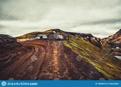 4wd Car Travel Off Road In Landmannalaugar Iceland Stock Photo Image