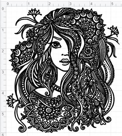 I hope you love this one, like i do! Mandala Style Woman Lady SVG PDF EPS Dxf & Studio 3 Cut ...