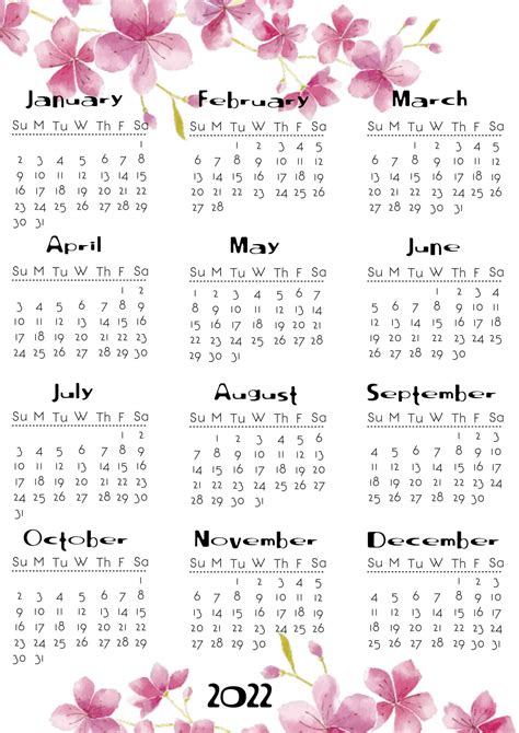 2021 Yearly Calendar Printable Calendar 2021