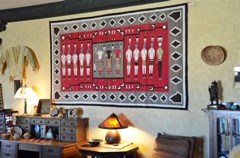 The First Navajo Yei Be Chei Rug Is Hung In Preparation For The Woven