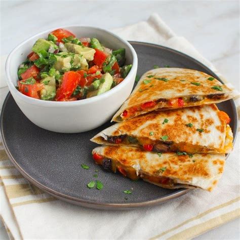 Mealime Black Bean And Veggie Quesadillas With Tomato And Avocado Salsa