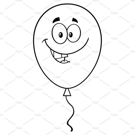 Smiling Black And White Balloon ~ Illustrations ~ Creative