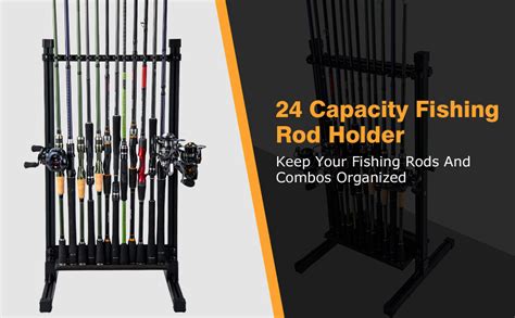 Goture 24 Capacity Fishing Rod Holders Adjustable Aluminum Fishing Rod