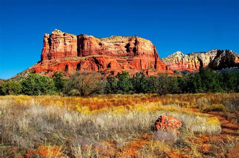 Sedona Arizona Mountain Desert Landscape Stock Photo Image Of Blue