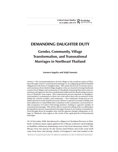Pdf Demanding Daughter Duty