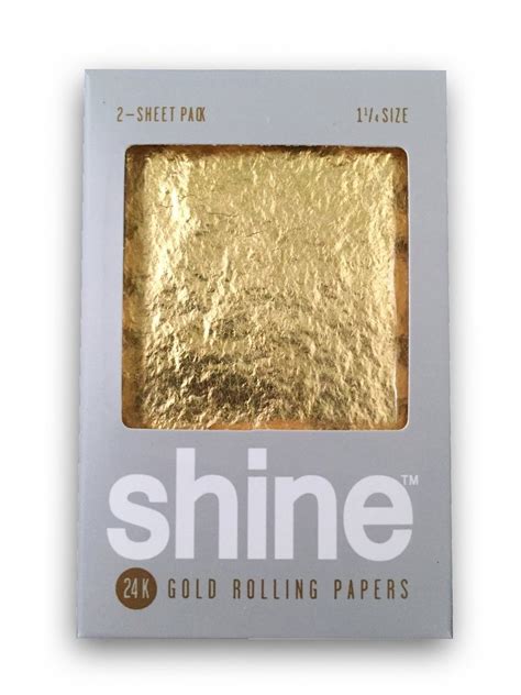 Shine 24k Gold Two Sheet Pack Rolling Papers Box 36 Maq