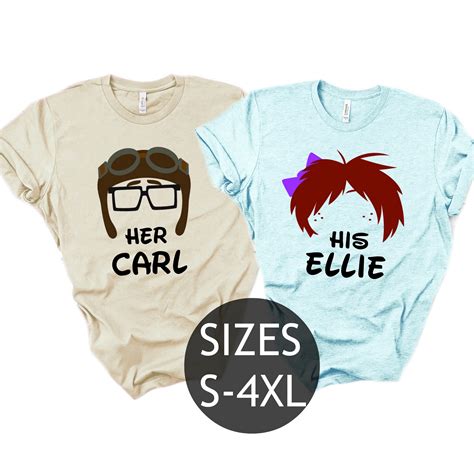 Carl and Ellie couple shirts, Up shirts, Disney couple shirts, Couple Disney, Matching shirts 