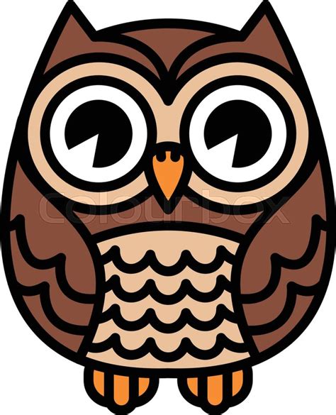 Big Cartoon Eyes Cute Cartoon Owl Bird With Big Eyes In Sitting