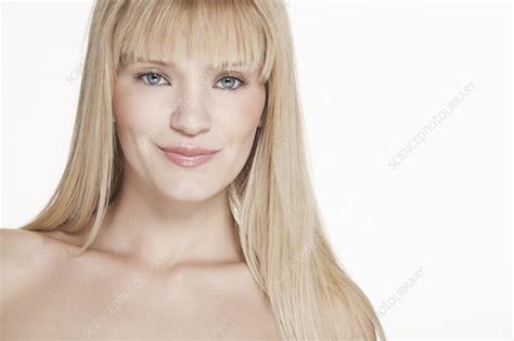 Close Up Of Nude Woman S Smiling Face Stock Image F