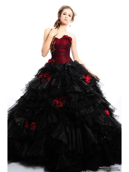 18th century inspired red and black gothic victorian ball gown. Why Not To Be A Gothic Bride