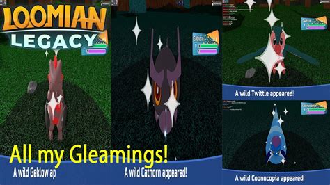 Roblox Loomian Legacy All My Gleaming Loomians Compilation Cathorn