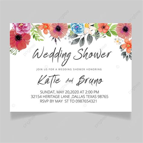 Bridal Shower Invitation Card Template For Free Download