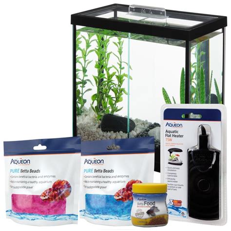Fish Starter Kit Frisco Betta Aquarium Aqueon Betta Food Water Care