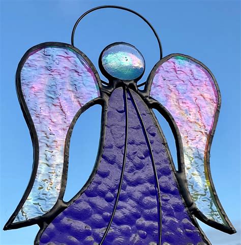 Stained Glass Angel Suncatcher Angel Suncatcher Angel T Etsy