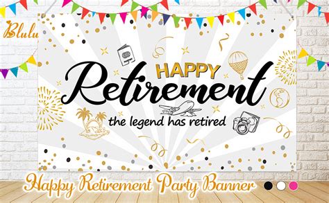 Instead, plan activities and interactive things for people to do. Amazon.com: Happy Retirement Party Decorations, Giant Black and Gold Sign Retirement Party ...
