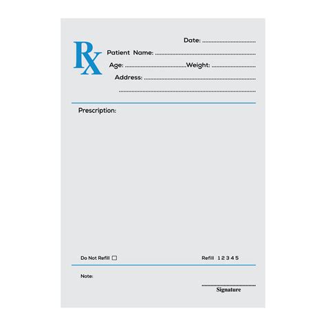 Blank Rx Prescription Form Isolated On White Background Vector