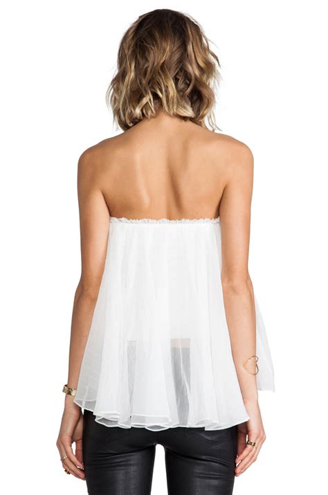 Blaque Label Strapless Ruffle Top In White In White Lyst