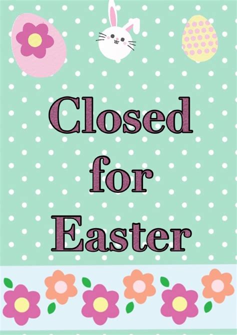 Printable Closed For Easter Sign