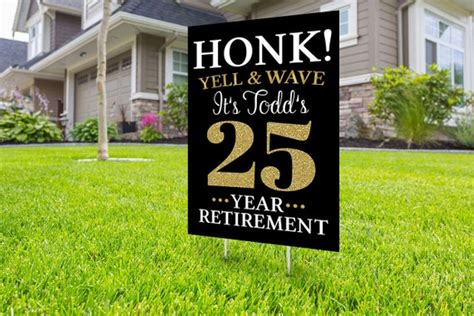Retirement Lawn Sign Design Yard Sign Retirement Party T