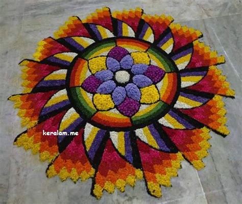 Pookalam also known as flower carpet is the traditional design which is put on ground in view of onam.onam is a festival celebrated in kerala.it is a time when people buy. Onam Pookalam Design 73 in 2020 | Pookalam design, Onam ...