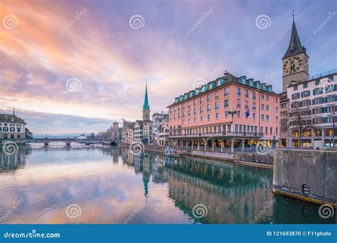 Cityscape Of Downtown Zurich In Switzerland Stock Photo Image Of