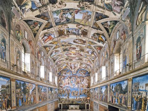Expulsion of adam and eve (center), creation of eve with ezekiel, cumaean sibyl, creation of adam. The Sistine Chapel : History, Paintings, And Visitors ...