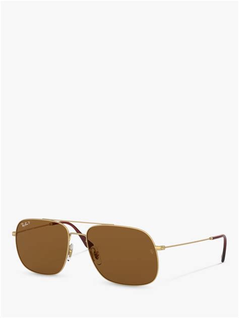 Ray Ban Rb3595 Unisex Andrea Square Sunglasses Goldbrown At John