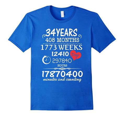 34th Wedding Anniversary T Shirt 34 Years Vintage T Pl Polozatee