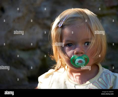 Portrait Little Blond Girl Pacifier Hi Res Stock Photography And Images