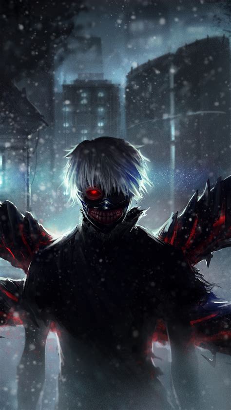 Wallpaper Tokyo Ghoul Ken Kaneki Snow Artwork 4k 8k