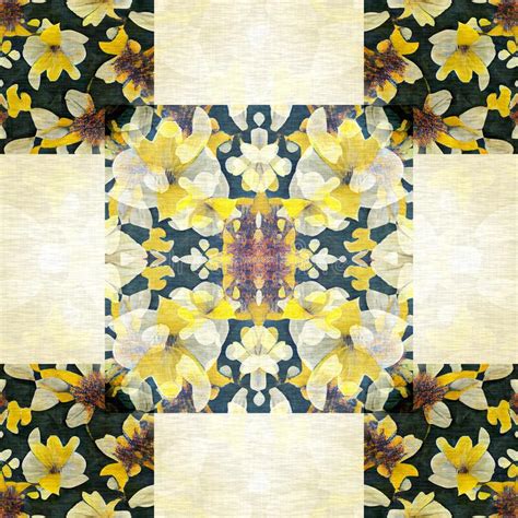 Floral Patchwork Quilt Seamless Pattern Ornate Geo Swatch For Exotic