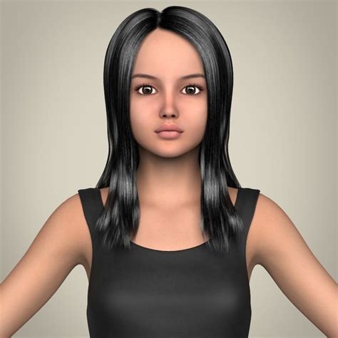 Young Realistic Beautiful Teenage Girl 3d Cgtrader