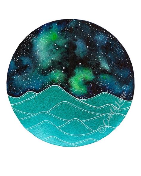 The Libra Constellation Above The Ocean Waves Print Instant Etsy