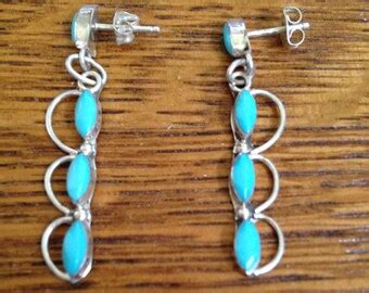 Items Similar To Turquoise And Silver Dangle Earrings On Etsy