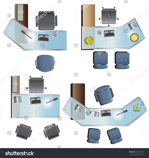 Download for free in png, svg, pdf formats 👆. Office Furniture Top View Interior Vector Stock Vector ...